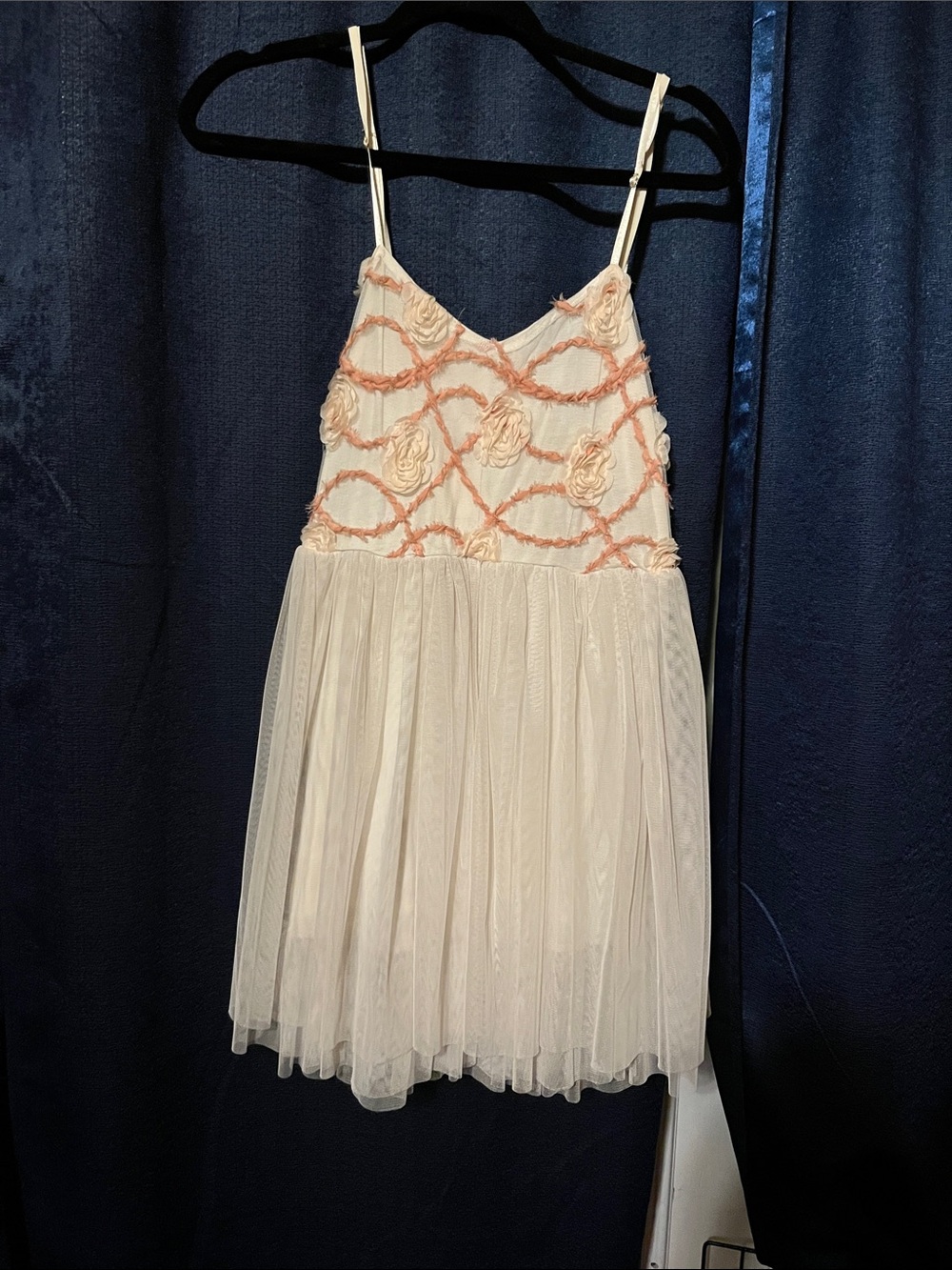 Lost Ivory Tulle Dress with Blush Rosette Detail